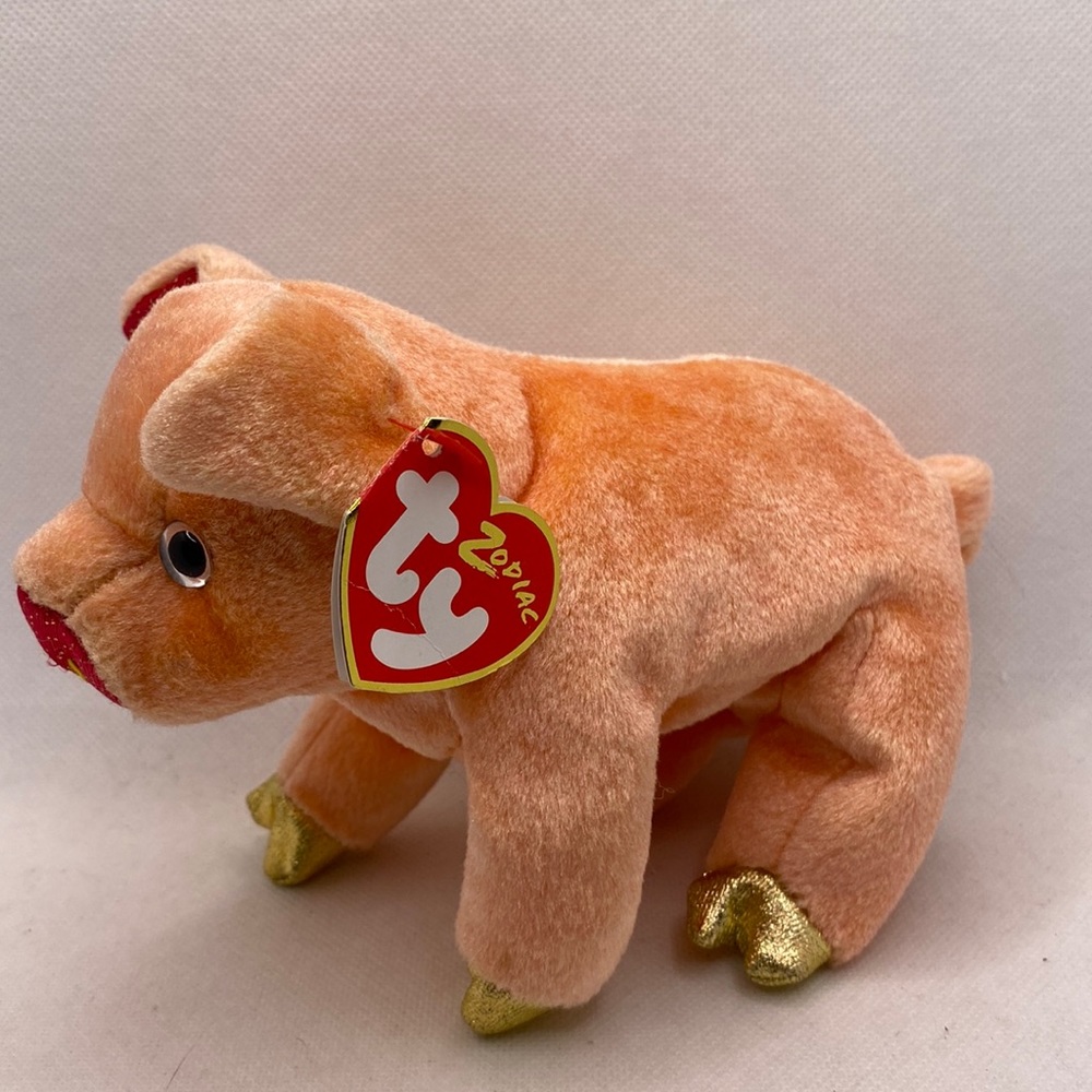 Ty Beanie Baby Zodiac Chinese New Year 2000 Pig Plush Soft Toy with Hang Tag